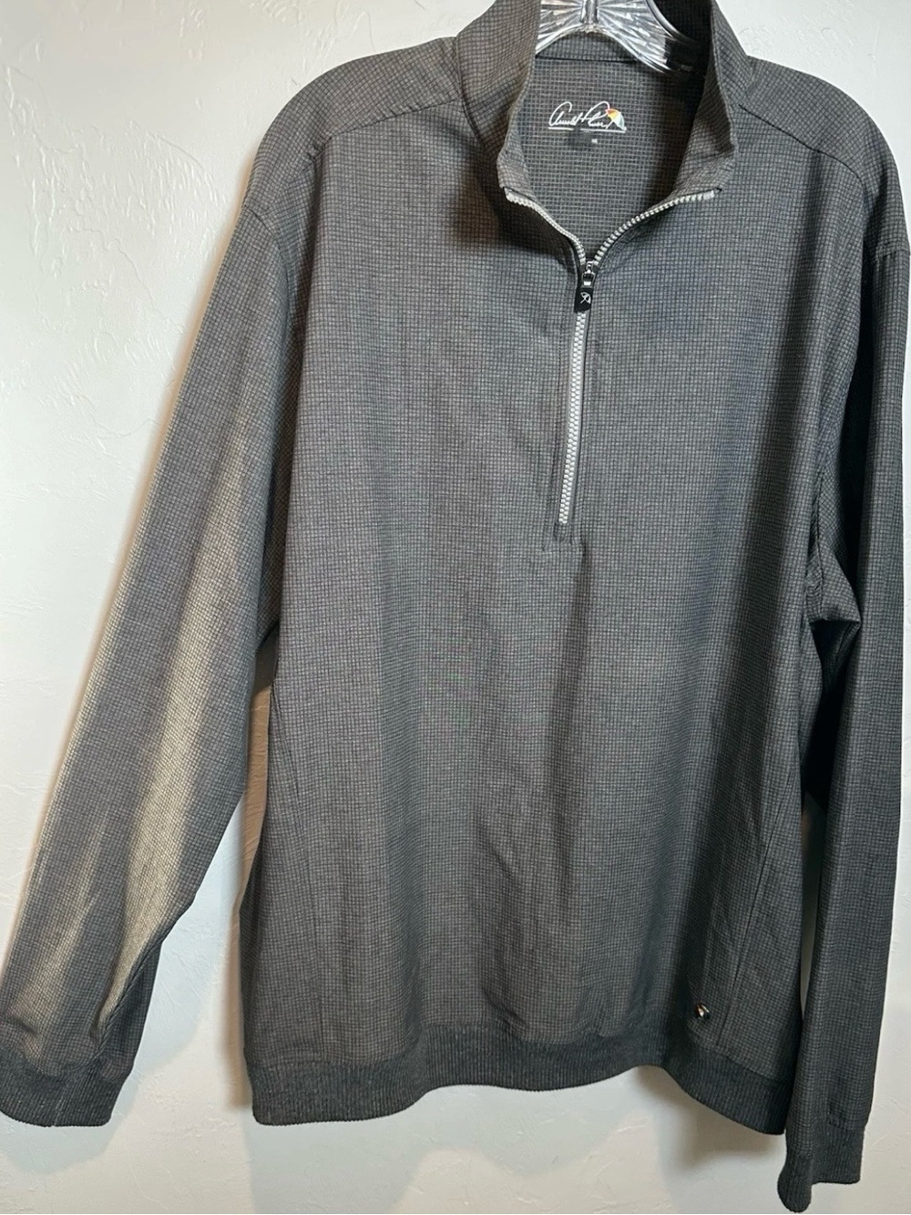 Arnold Palmer Men’s XL Grey 1/4 Zip Stretch Golf Pullover Windbreaker Jacket